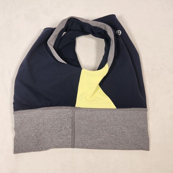Lululemon Kick Serve Sweat Bra Sz 4 Women’s Sportsbra Blue Gray Luxtreme - Picture 3 of 7